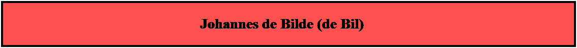 Tekstvak:  
                                                                                         Johannes de Bilde (de Bil)
